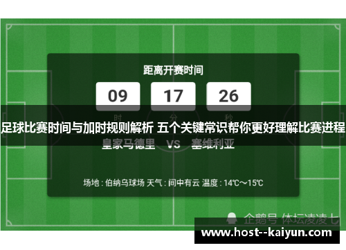 足球比赛时间与加时规则解析 五个关键常识帮你更好理解比赛进程 足球比赛时间与加时规则解析 五个关键常识帮你更好理解比赛进程
