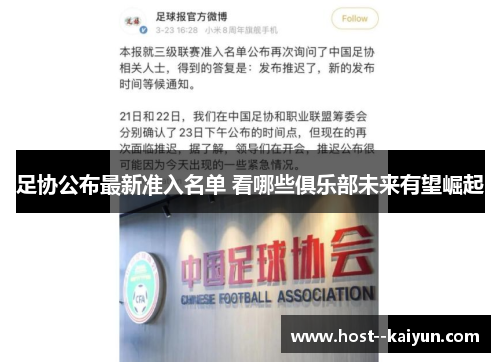 足协公布最新准入名单 看哪些俱乐部未来有望崛起